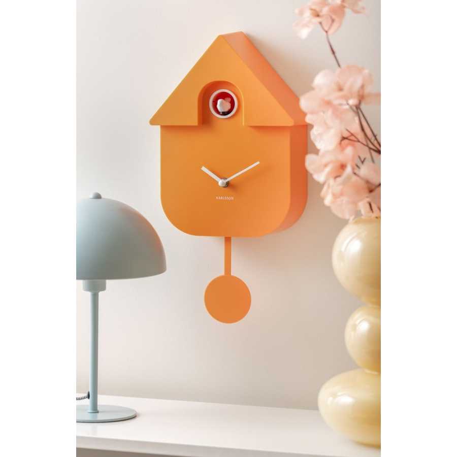 Karlsson Cuckoo Wall Clock Orange Naken Interiors